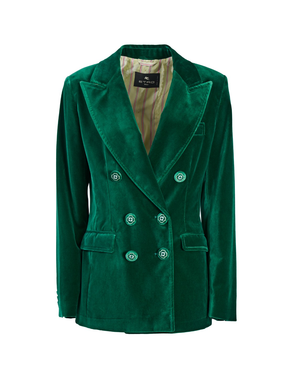 shop ETRO Saldi Giacca: Etro giacca doppiopetto in velluto.
Giacca doppiopetto in velluto di cotone, arricchita da bottoni con ricami floreali.
Esterno: 98% cotone, 2% elastan.
Fodera: 52% viscosa, 48% acetato.
Vestibilità slim.
Rever a lancia.
Chiusura doppiopetto.
Bottoni in tessuto.
Taschine frontali a pattina.
Spacchi posteriori.
Fabbricato in Italia.. 12180 0551-0550 number 7338454
